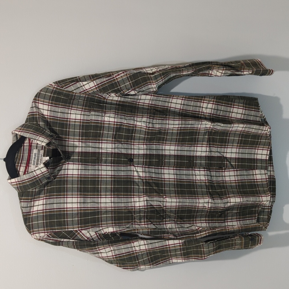 Goodthreads slim medium button-up plaid shirt